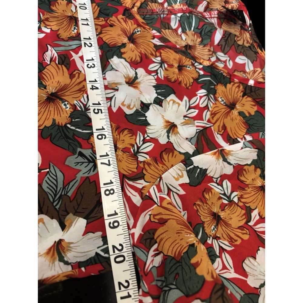 Emery Rose Dress Women's M Red Floral Tunic Short Sleeve - Picture 11 of 16